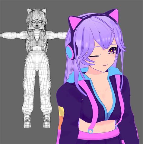 Draw Vtuber Model Ready To Rig Vtuber Live D Model Vrchat Avatar By