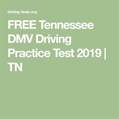 the text free tennessee dmv driving practice test is shown in white on a green background