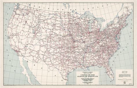 1950 Us Highway System Map Transit Maps Store