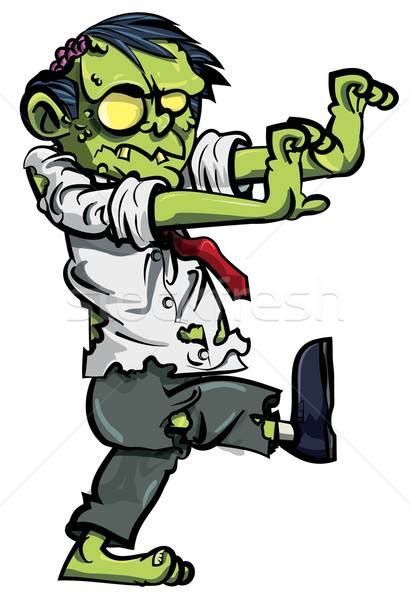 Cartoon Zombie Businessman Stalking Vector Illustration
