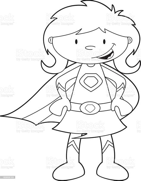 By coloring the free coloring pages, find your favoritesuperhero! Colour It In Super Girl Template Stock Illustration ...