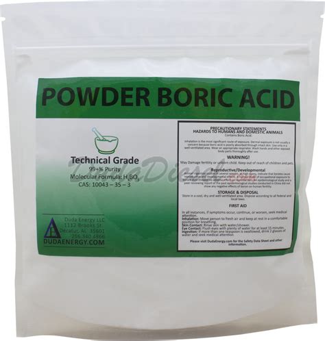 Powder Boric Acid 8 Oz Borp08oz Dudadiesel Biodiesel Supplies
