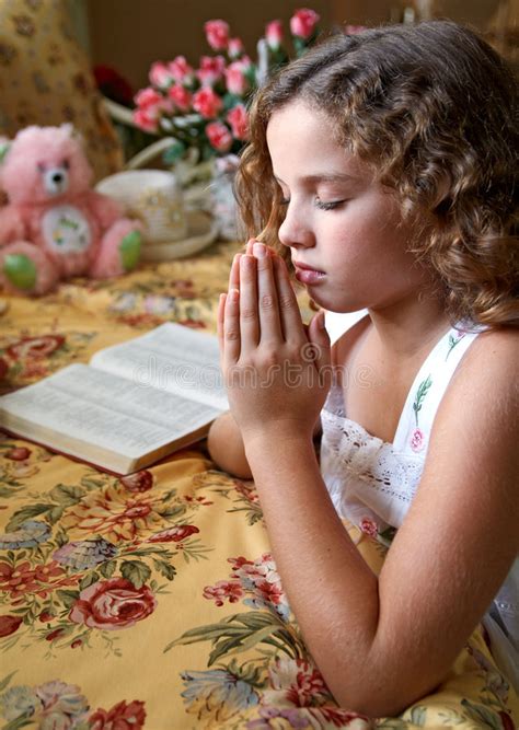 Little Girl Praying Stock Image Image Of Study Religion