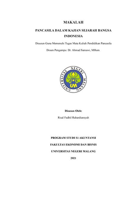 Makalah Pancasila Dalam Kajian Sejarah Bangsa Indonesia Makalah