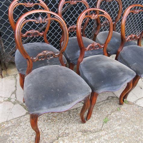 Set Of Six Antique Victorian Walnut Dining Chairs Antiques Atlas