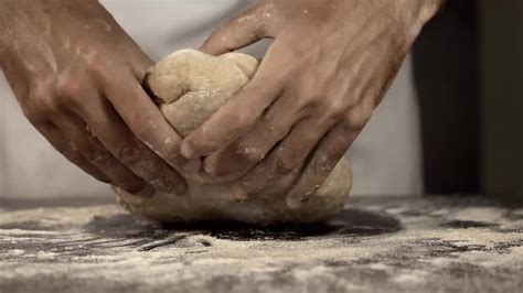 Man Kneading Dough For Sourdough Bread Stock Video Motion Array