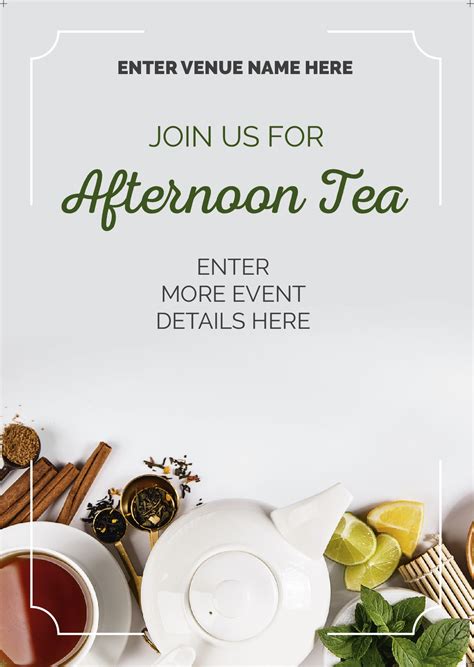 Afternoon Tea Flyer Promote Your Pub