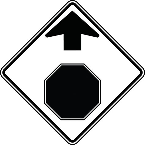 Stop Ahead Black And White Clipart Etc