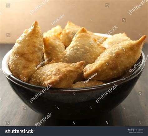 Deep Fried Stuffed Pastry Brazilian Food Pasteis Stock Photo