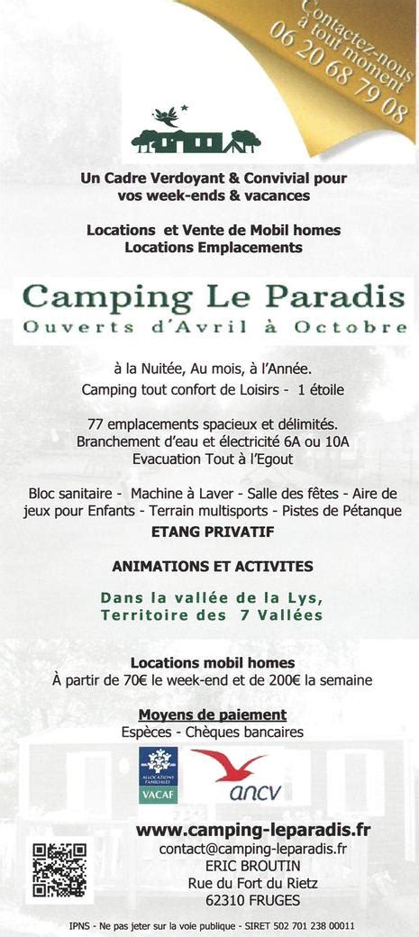 Camping Le Paradis Hébergement Commerçants Et Artisans Vie