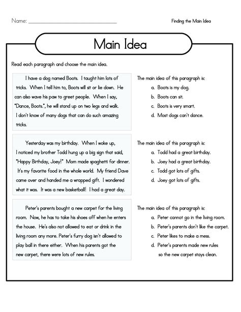 Free Printable Reading Comprehension Worksheets For 4th Graders