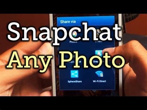 Snapchat will give you the option to add a link you've shared before, search for the link, or paste in a completely new. Share Any Photo or Video in Your Gallery to Snapchat on ...