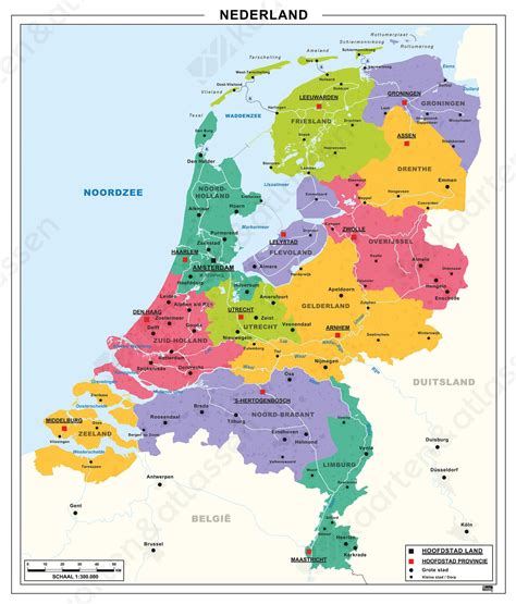 Duidelijke Schoolkaart Van Nederland Nederland Kaarten Wandkaarten