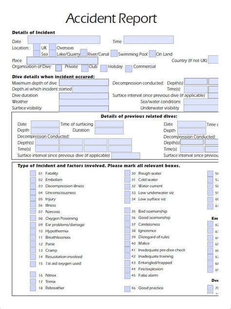 accident report template   word  documents