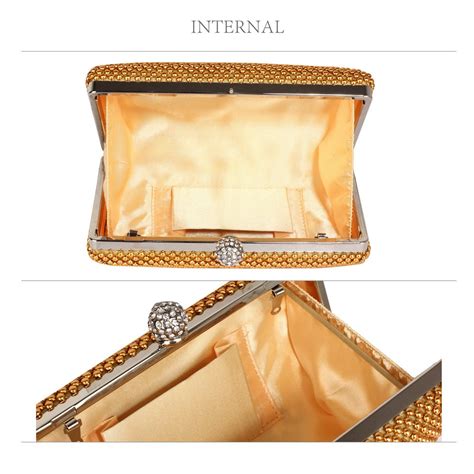 Gold Crystal Beaded Evening Clutch Bag