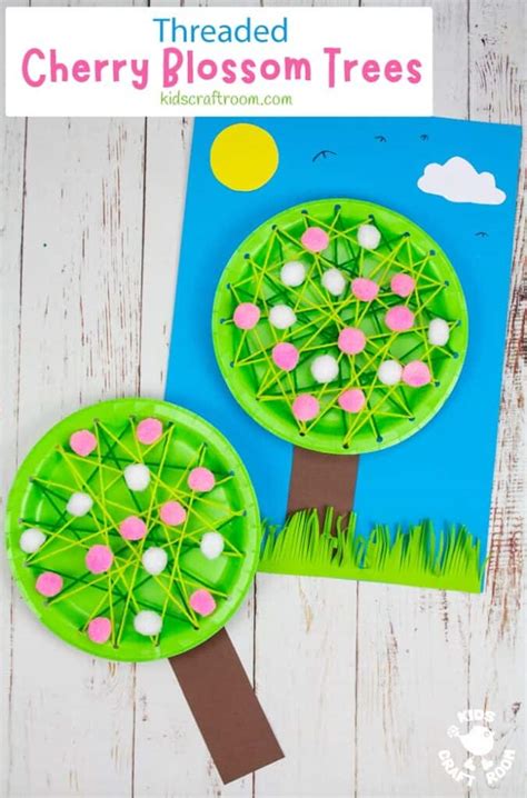 Laced Paper Plate Cherry Blossom Tree Craft Kids Craft Room