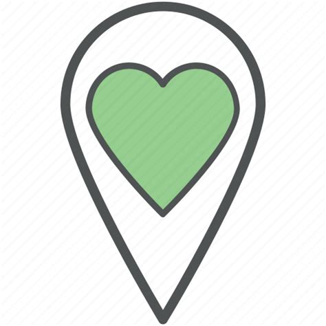Favourite location, heart location, like location, location marker, location pin, love location ...