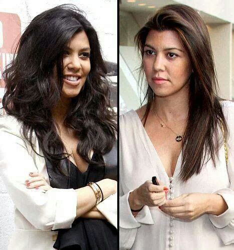 Beautiful Kourtney Kardashian with curly and straight hair ...