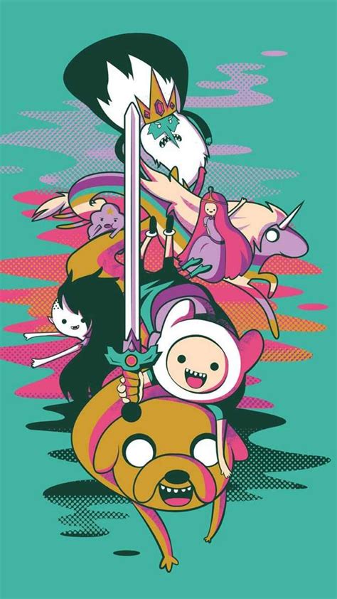 Download Adventure Time Teal Iphone Wallpaper