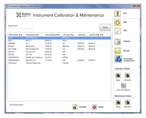 Monitoring Laboratory Instrument Calibration And Maintenance Status