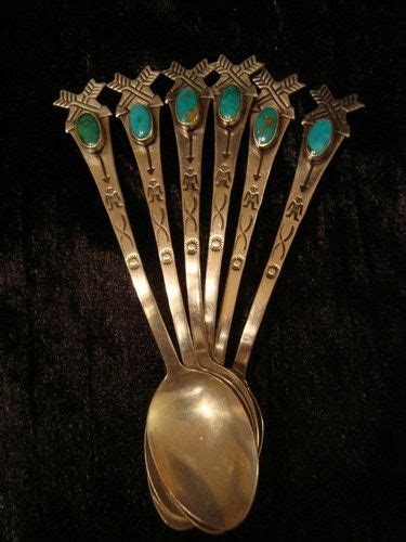 Glitter In The Eye Turquoise Antiques Sterling Silver Spoons