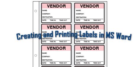 Creating And Printing Various Labels In Microsoft Word Professionally