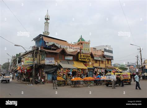 The Streets And Markets Of Central Mysore A Street Corner Outside