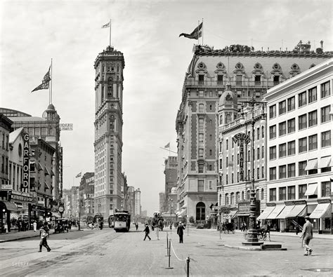 Árboles Y Edificios Times Square New York Circa 1908
