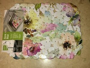 Under sink cabinet mats for the kitchen, bath, and laundry. Totally Kitchen Sink Mat PEBBLE Floral Durable Adjustable ...