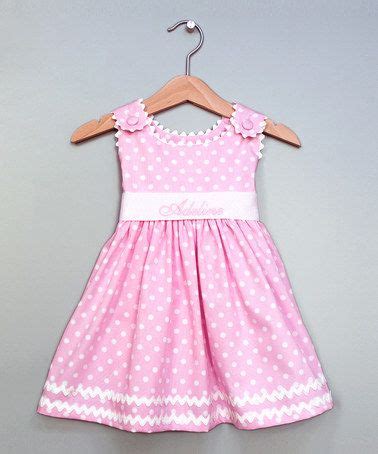 Princess Linens Pink Polka Dot Sash Personalized Dress Infant
