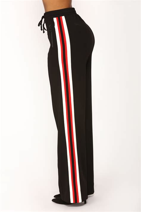 Sally Striped Pants Black