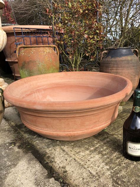 Terracotta Bowl Italian Terracotta 82 Cm Dia Bowl Bonsai Planter