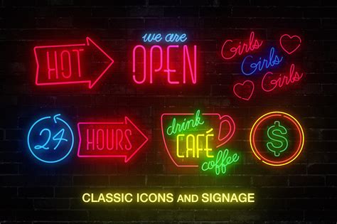 Retro Neon Sign Graphic Templates For Photoshop And After Effects