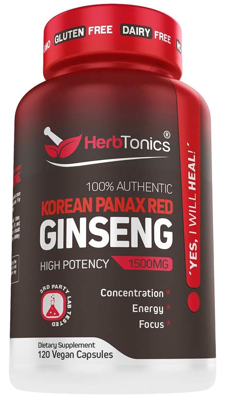 High Strength Korean Red Panax Ginseng Capsules 1500 Mg Supplement 120