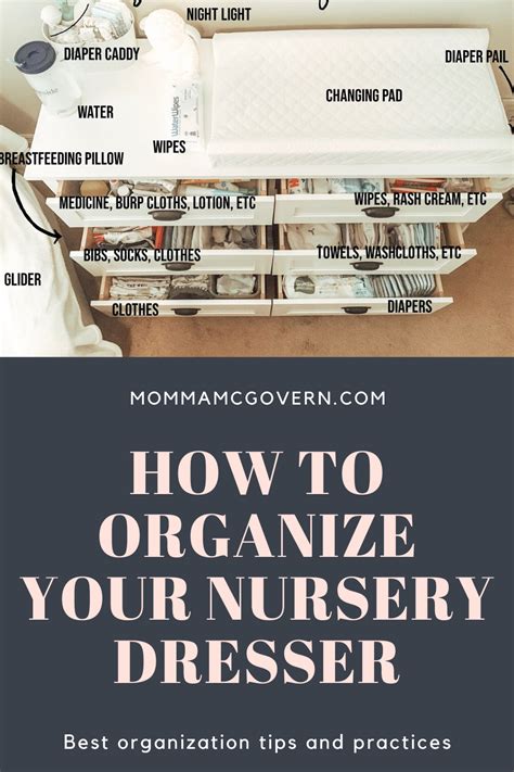 How To Organize Your Nursery Dresser Momma Mcgovern Baby Prep Baby