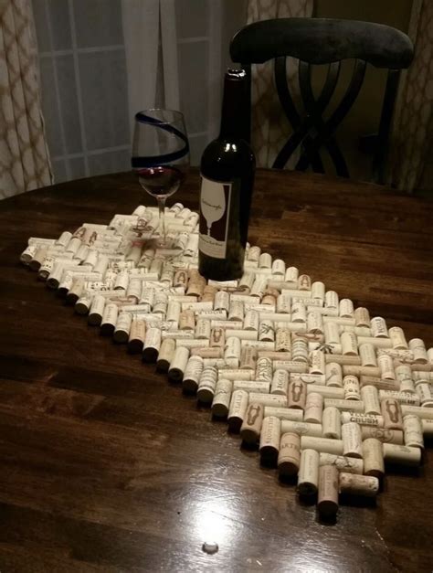 A Wine Cork Table Runner What A Beautiful And Ever Expanding Way To Display My Wine Corks Wine