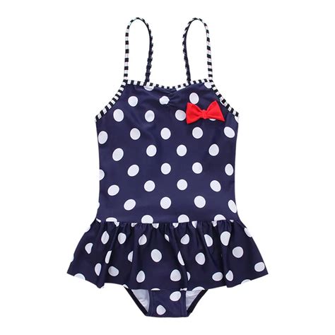 Girls One Piece Swimsuit Kids Swimwear 2019 Summer Navy Sling Ruffle
