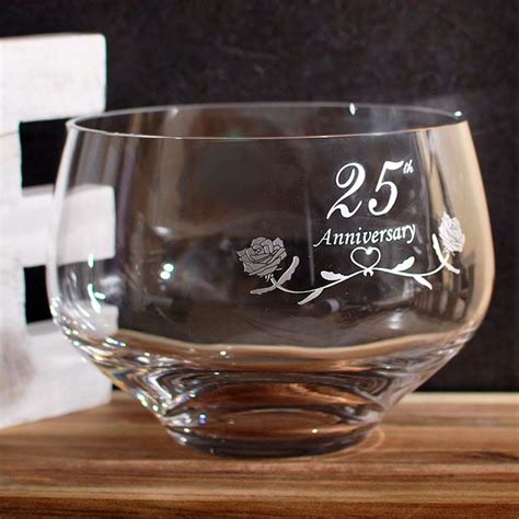 High quality silver wedding anniversary gifts and merchandise. 25th Silver Wedding Anniversary Dartington Crystal Bowl ...