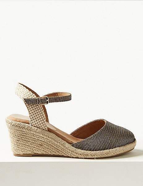 Marks And Spencer Wide Fit Wedge Heel Espadrilles Heeled Espadrilles