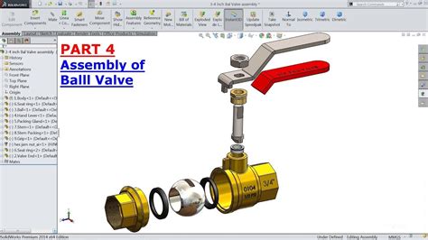 Solidworks Tutorial Assembly Of Ball Valve In Solidworks Part 4 Youtube