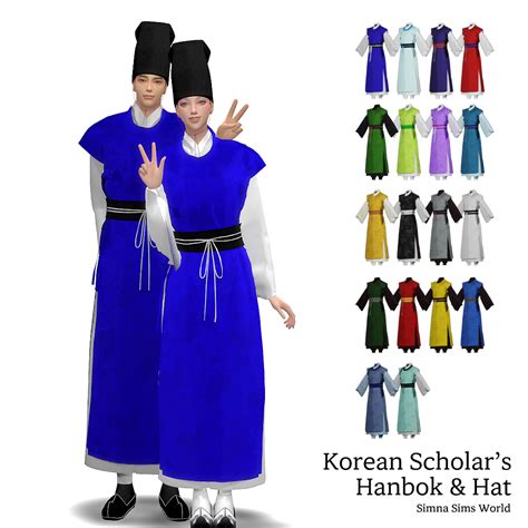 ﻿korean Joseon Scholar Hanbok Maleandfemale Version Files The Sims