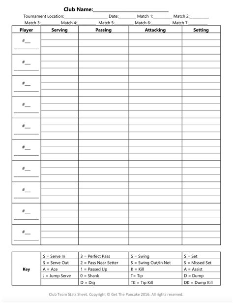 Free Printable Blank Volleyball Lineup Sheet Serving Team Receiving