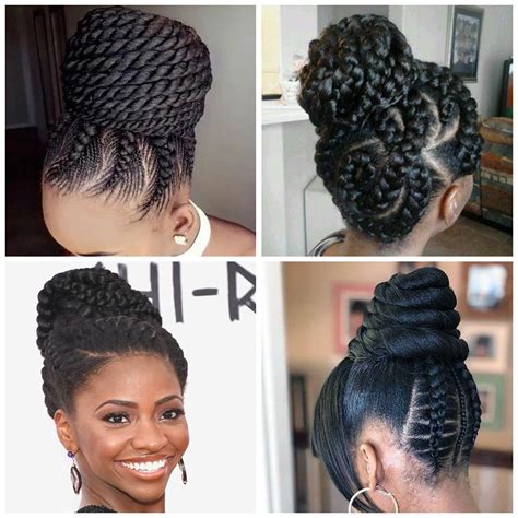 This is an example of a french braid that has been morphed into a mess of spiraling braids that form a complex labyrinth of hair. Updo Hairstyles for Black Ladies
