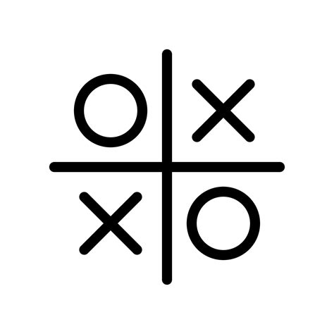 Tic Tac Toe Game Symbol Icon In Line Style Design Isolated On White