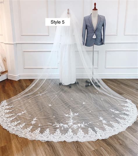Custom Wording Cathedral Or Chapel Length White Bridal Tulle Veil