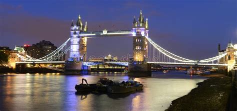 London Tower Bridge And Thames River Night Scene Editorial Stock Image