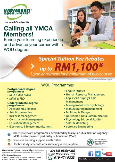 Wawasan open university, abbreviated as wou, is a private university located in penang, malaysia that provides working adults with access to higher education via open distance learning (odl). YMCA Penang