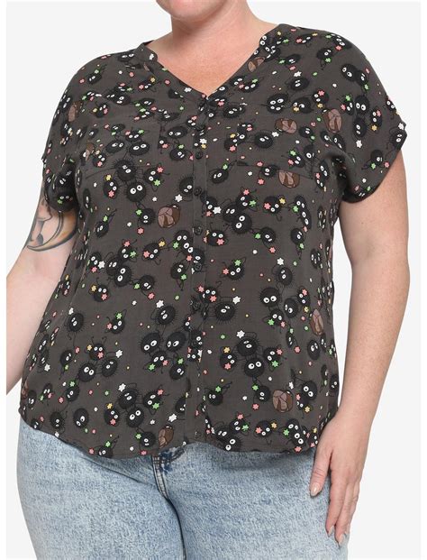 Her Universe Studio Ghibli Spirited Away Soot Sprites Woven Button Up