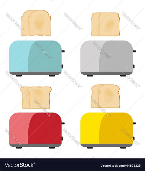 Toasted Bread Slices And Toasters Royalty Free Vector Image