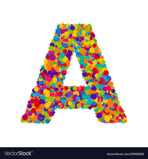 Colorful Paint Splashes Font Letter Royalty Free Vector